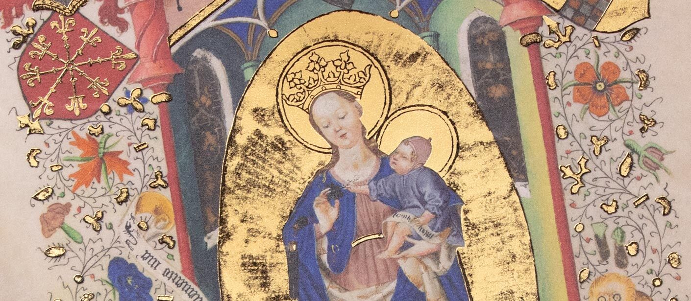 Manuscrit médiéval de la vierge Marie